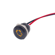 12mm engine symbol flat indicator light with wire led