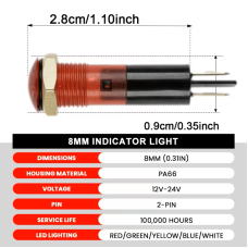 8mm Plastic Thread Indicator Light 8mm Plastic Thread Indicator Light